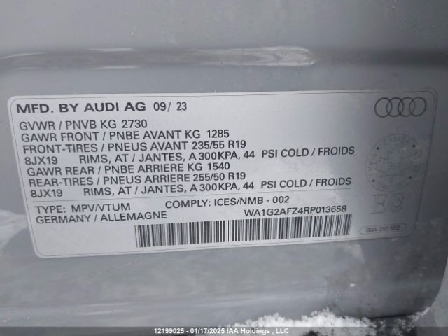 WA1G2AFZ4RP013658 Audi Q4 E-TRON