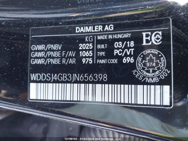 WDDSJ4GB3JN656398 Mercedes-Benz CLA 250 4MATIC