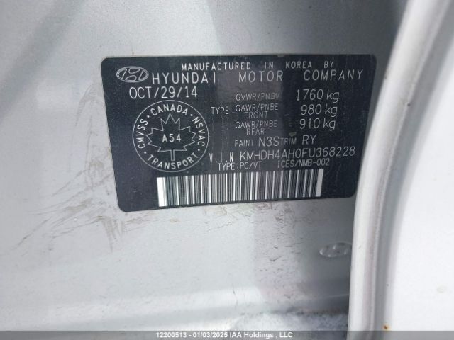 KMHDH4AH0FU368228 Hyundai Elantra Se/sport/limited