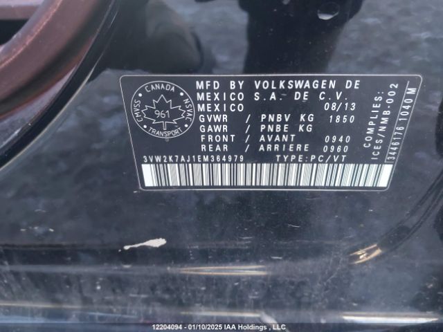 3VW2K7AJ1EM364979 Volkswagen 2014
