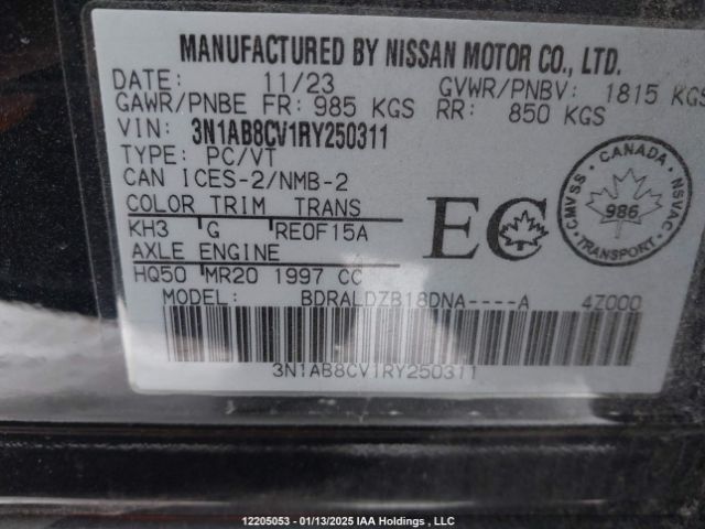 3N1AB8CV1RY250311 Nissan 2024