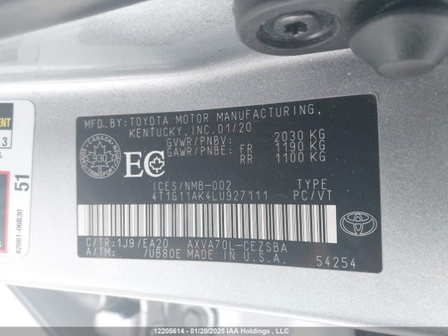 4T1G11AK4LU927111 Toyota a25a-fks
