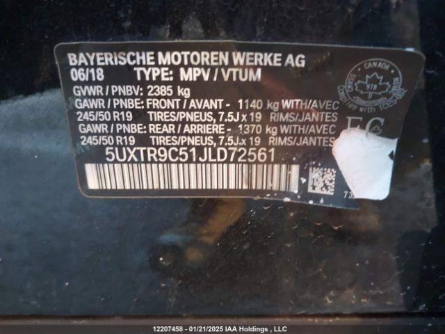 5UXTR9C51JLD72561 BMW X3