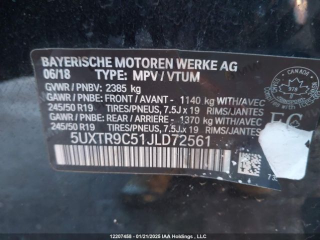 5UXTR9C51JLD72561 BMW X3