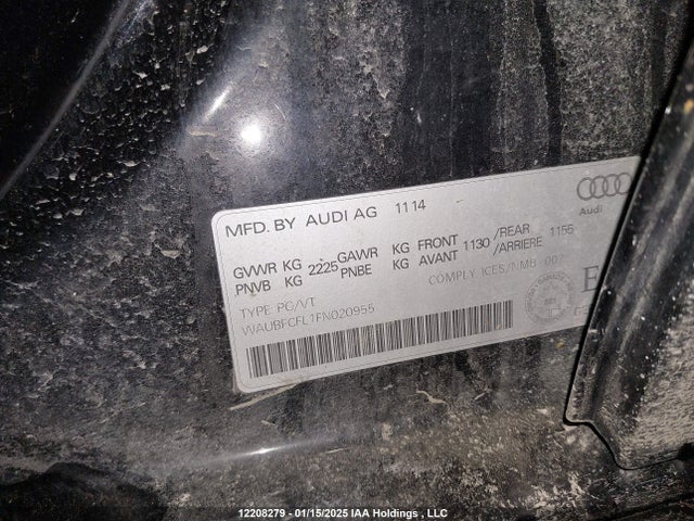 WAUBFCFL1FN020955 Audi flex fuel capable engine