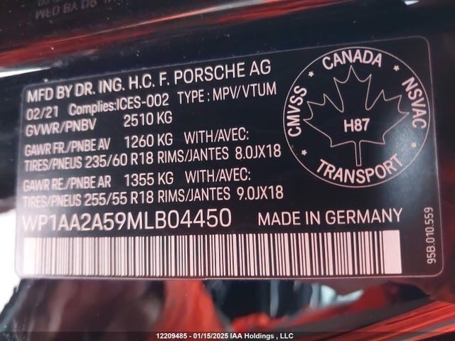 Porsche Macan 2021 WP1AA2A59MLB04450 Image 19