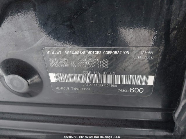 JA32U2FU9GU604960 Mitsubishi dohc mivec