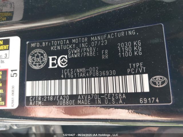 4T1G11AK4PU836930 Toyota a25a-fks