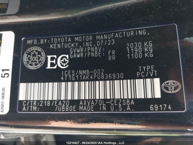 4T1G11AK4PU836930 Toyota a25a-fks