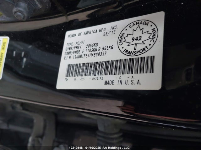 19UUB1F54HA800392 Acura k24w7