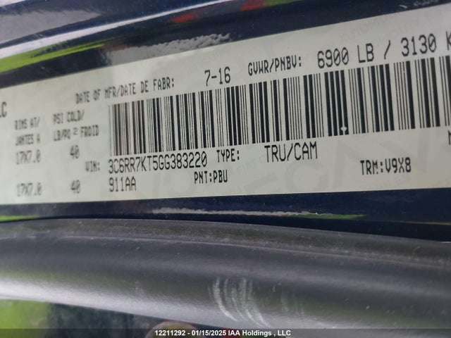 3C6RR7KT5GG383220 RAM 1500