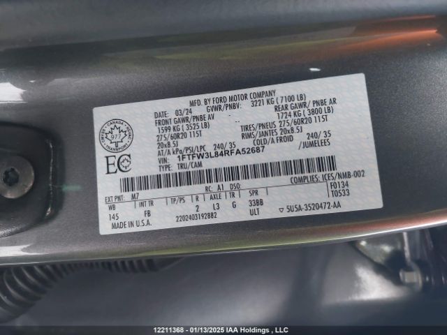 1FTFW3L84RFA52687 Ford gtdi