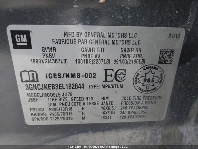 Chevrolet LUV 2014 3GNCJKEB3EL182844 Image 9