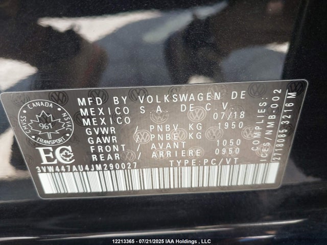 3VW447AU4JM290027 Volkswagen Golf GTI