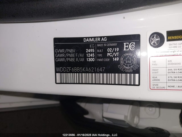 WDDZF6BB5KA621647 Mercedes-Benz m256