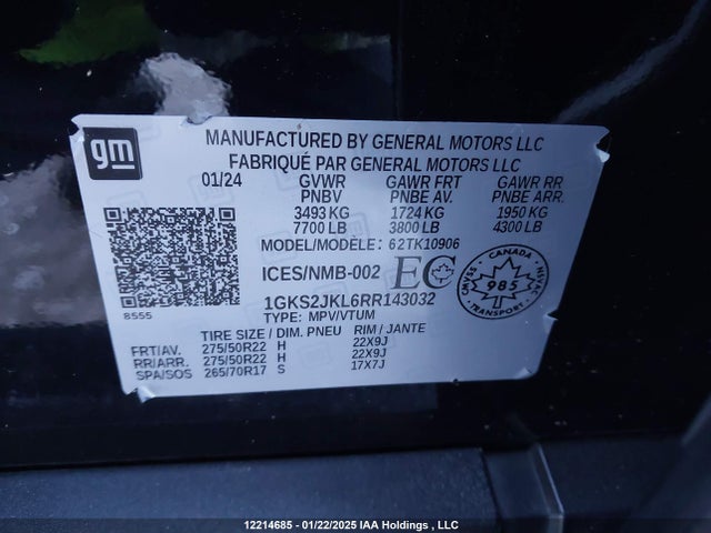 1GKS2JKL6RR143032 GMC Yukon Xl Denali Denali
