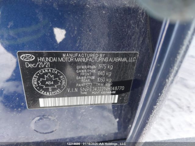 5NPEJ4J22NH148770 Hyundai t-gdi gamma ii