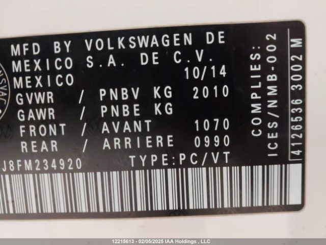 3VWLA7AJ8FM234920 Volkswagen Jetta