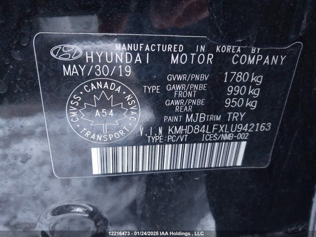 KMHD84LFXLU942163 Hyundai mpi nu