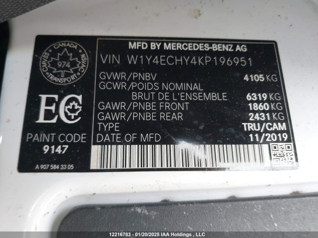 W1Y4ECHY4KP196951 Mercedes-Benz om642