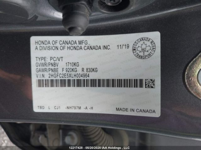 2HGFC2E5XLH004964 Honda k20c2