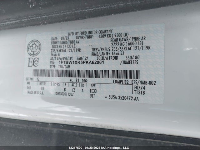 1FTBW1XK5PKA62061 Ford 2023