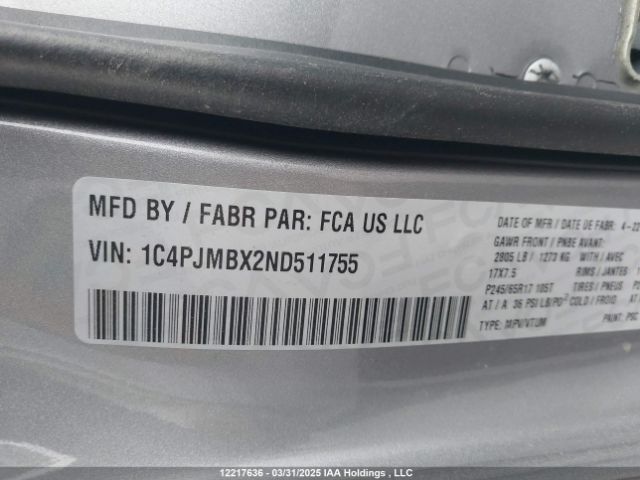1C4PJMBX2ND511755 Jeep Cherokee
