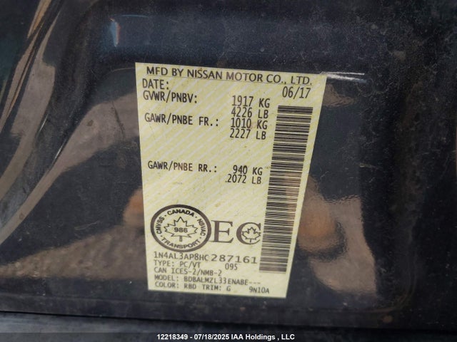 1N4AL3AP8HC287161 Nissan 2017