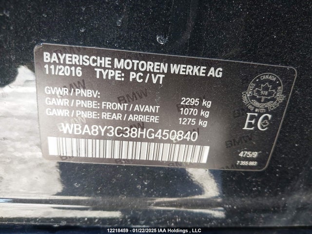 WBA8Y3C38HG450840 BMW 340i