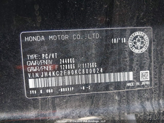 JH4KC2F90KC800024 Acura jnb1