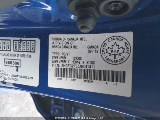 2HGFC2F65JH041411 Honda Civic Lx