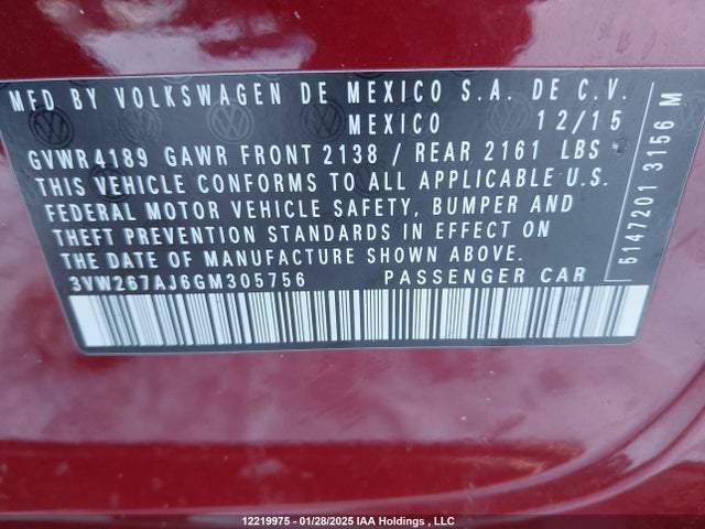 3VW267AJ6GM305756 Volkswagen 1.4t