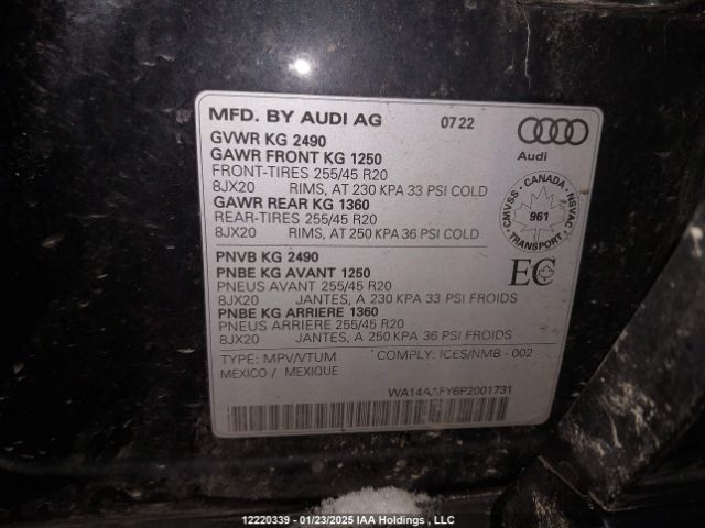 WA14AAFY6P2001731 Audi Q5 45 Progressiv