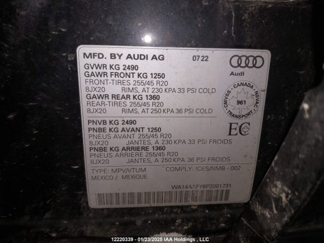 WA14AAFY6P2001731 Audi Q5 45 Progressiv