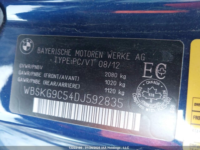 Aukcja sprzedaży 2013 Bmw M3, vin: WBSKG9C54DJ592835, numer aukcji: 12222199