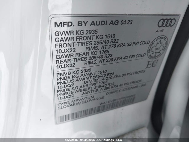 Audi 55 tfsi 2023 WA1DVBF13PD029052 Image 9