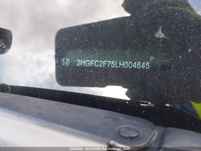 12222445 :رقم المزاد ، 2HGFC2F75LH004645 vin ، 2020 Honda Civic Ex مزاد بيع