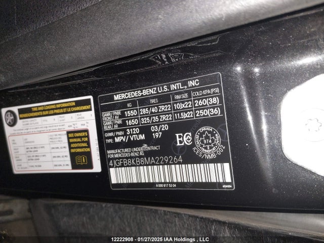 12222908 :رقم المزاد ، 4JGFB8KB8MA229264 vin ، 2021 Mercedes-benz Amg Gle 63 S 4matic مزاد بيع