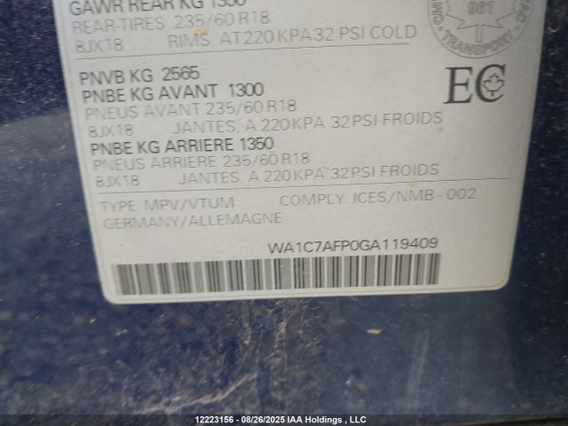 WA1C7AFP0GA119409 Audi Q5