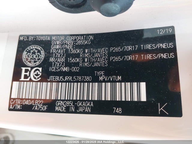 JTEBU5JR9L5787380 Toyota 1gr-fe