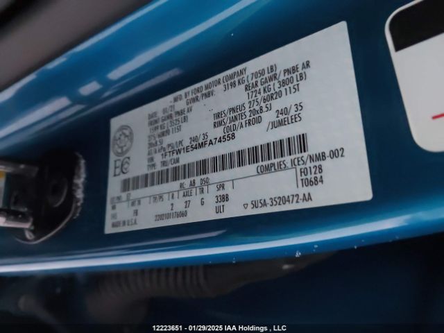 1FTFW1E54MFA74558 Ford 4v