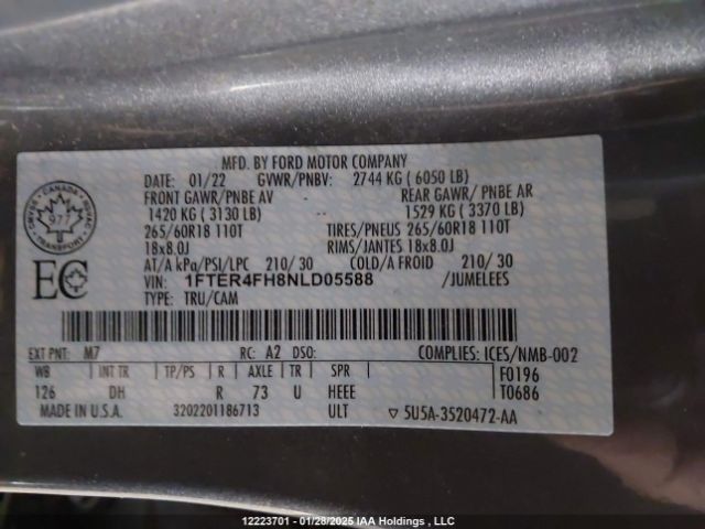 1FTER4FH8NLD05588 Ford Ranger