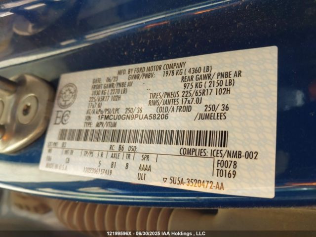 1FMCU0GN9PUA58206 Ford dragon gtdi