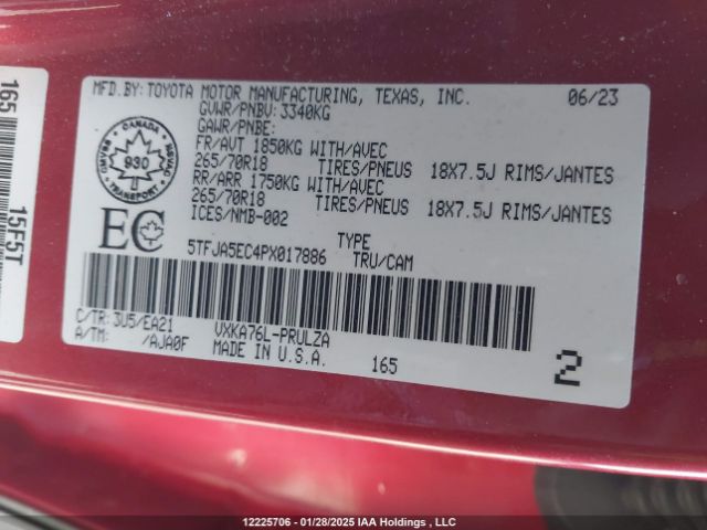 5TFJA5EC4PX017886 Toyota v35a-fts