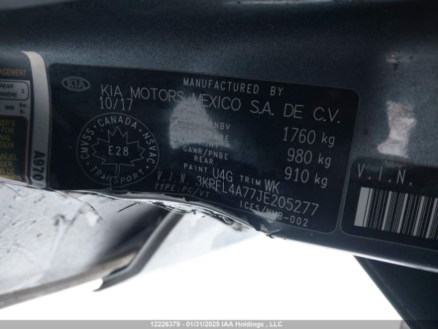 3KPFL4A77JE205277 KIA mpi nu