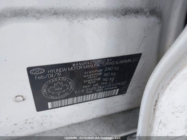 Hyundai gdi theta-ii 2019 5NPE34AF2KH774327 Image 9