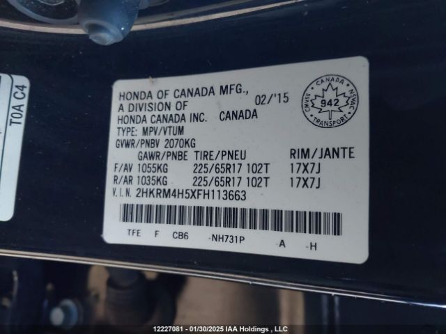 2HKRM4H5XFH113663 Honda CR-V EX