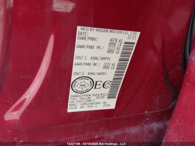 1N6BA1F44GN501912 Nissan 2016
