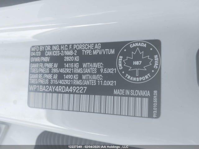 Porsche Cayenne 2024 WP1BA2AY4RDA49227 Image 9