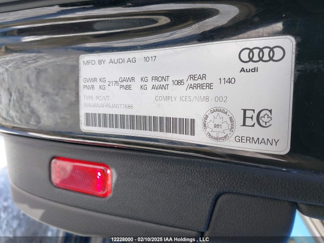 WAUANAF45JA077686 Audi 2018